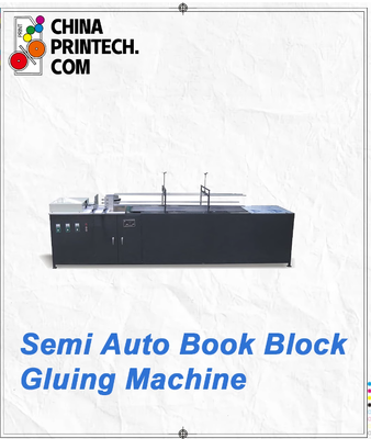 La macchina di incollaggio semi-automatica per libri cuciti applica colla fredda, preme il blocco di libri, applica la colla fredda in modo uniforme, migliora l'efficienza, risparmia lavoro